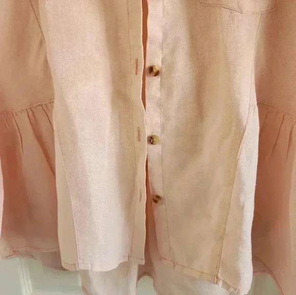 Anthropologie Holding Horses McKenzie Linen Blouse Pink Size XS - Picture 5 of 11